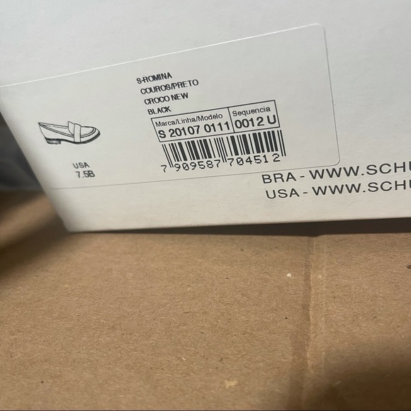 New Schutz Croc Embossed Black Leather Loafers - Picture 11 of 12